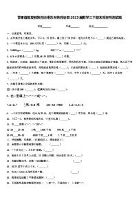 甘肃省临夏回族自治州东乡族自治县2023届数学三下期末质量检测试题含解析