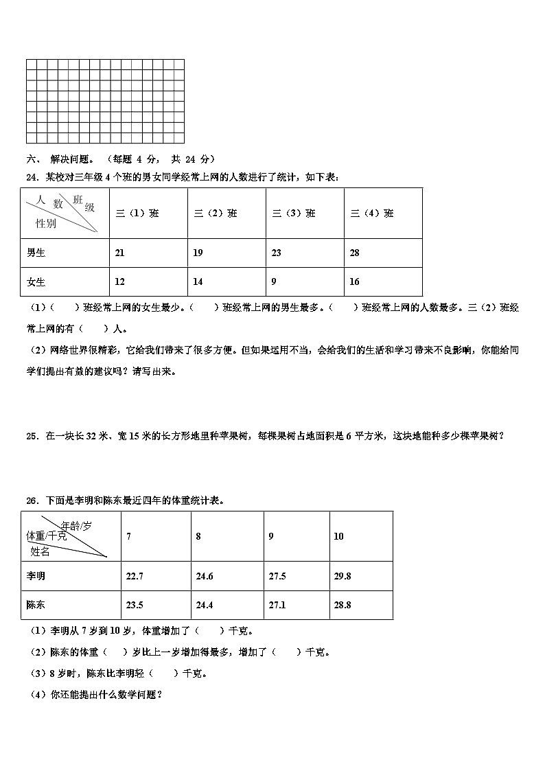 甘孜藏族自治州雅江县2023届三年级数学第二学期期末检测模拟试题含解析第3页