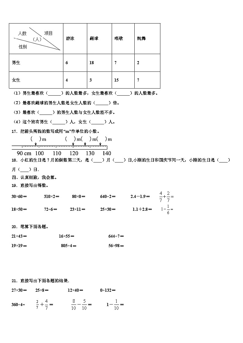 阿坝藏族羌族自治州九寨沟县2023年三年级数学第二学期期末达标检测试题含解析第2页