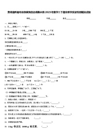 贵州省黔南布依族苗族自治州惠水县2023年数学三下期末教学质量检测模拟试题含解析