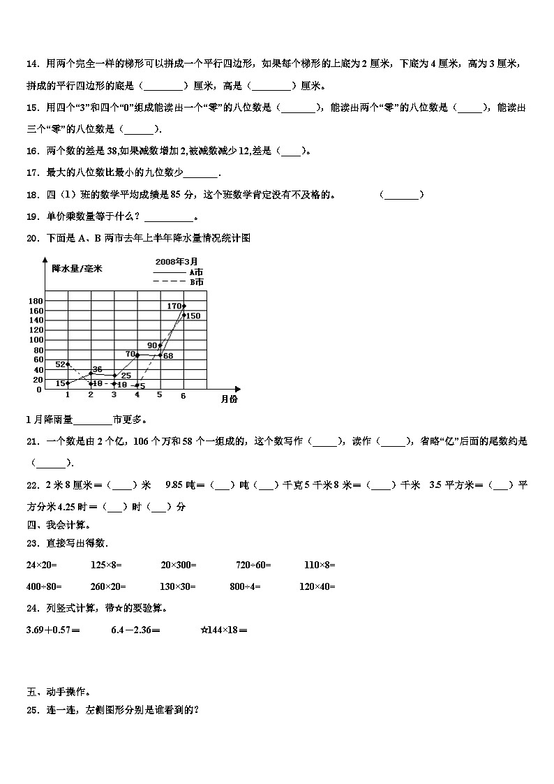 2022-2023学年墨江哈尼族自治县数学四下期末达标检测模拟试题含解析第2页