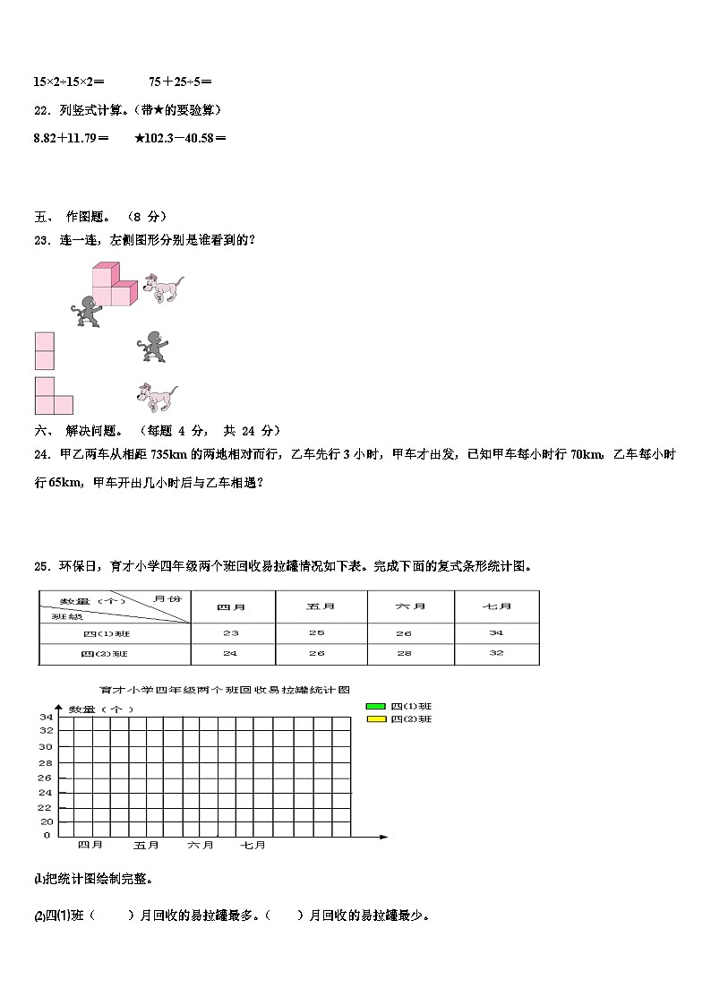 2022-2023学年安徽省黄山市歙县数学四下期末考试试题含解析第3页