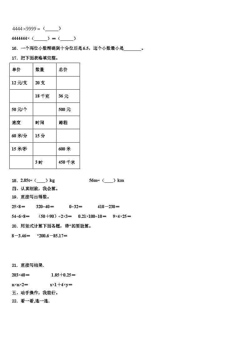 2022-2023学年广东省东莞市南城数学四年级第二学期期末统考模拟试题含解析第2页