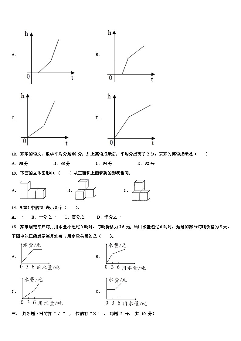 2022-2023学年广东省广州市番禺区数学四下期末复习检测模拟试题含解析02