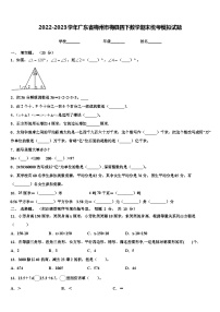 2022-2023学年广东省梅州市梅县四下数学期末统考模拟试题含解析