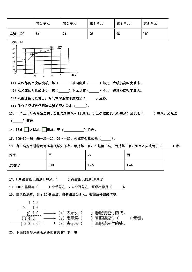 2022-2023学年广东省深圳市龙华区清湖小学数学四年级第二学期期末预测试题含解析02