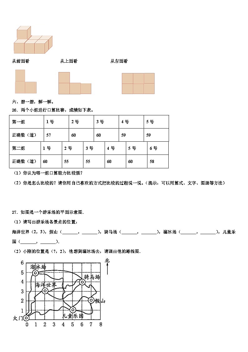 2022-2023学年河北省秦皇岛昌黎县靖安镇学区四年级数学第二学期期末综合测试试题含解析第3页