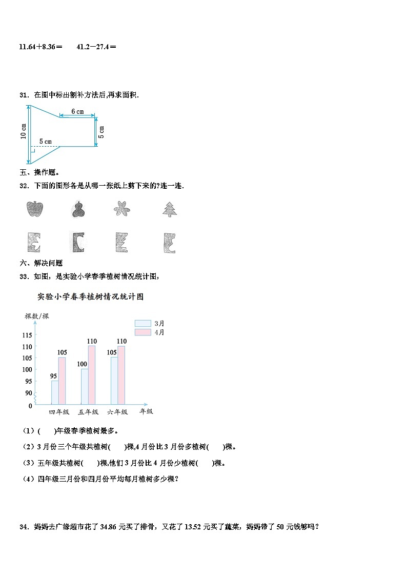 2022-2023学年海南省昌江黎族自治县红林学校度数学四下期末统考试题含解析03
