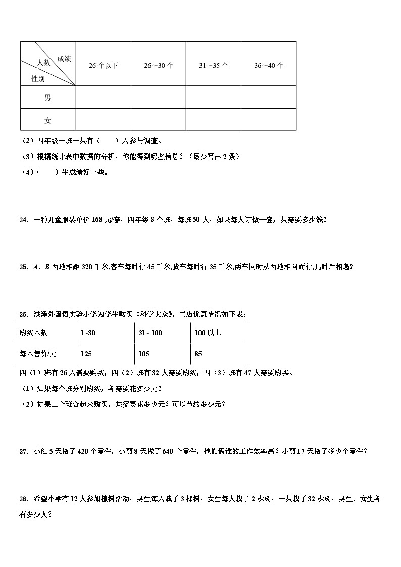 2022-2023学年湖南省湘西土家族苗族自治州古丈县数学四下期末统考模拟试题含解析03