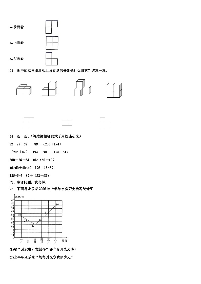 2022-2023学年湖南省永州市双牌县四年级数学第二学期期末统考试题含解析03