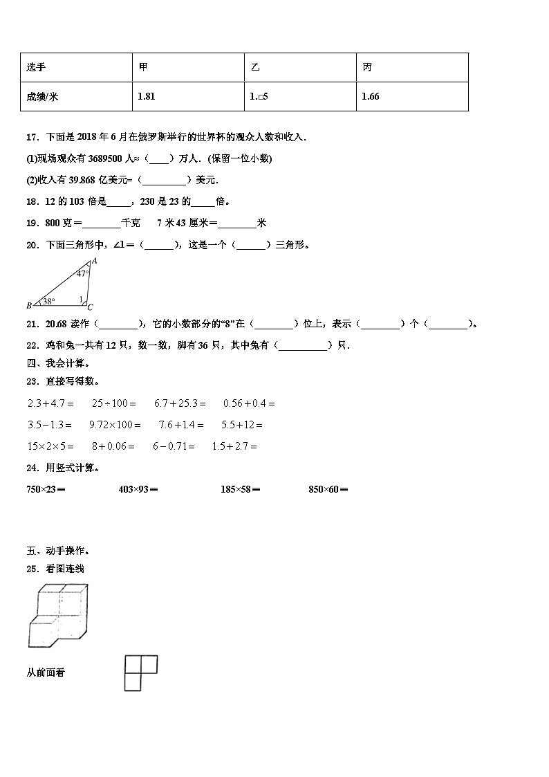 2022-2023学年滦县数学四下期末检测试题含解析第2页