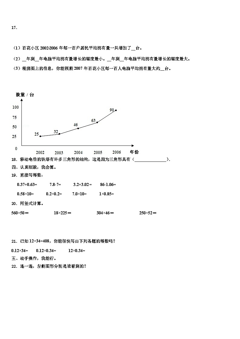 2022-2023学年贵阳市乌当区四年级数学第二学期期末教学质量检测模拟试题含解析02