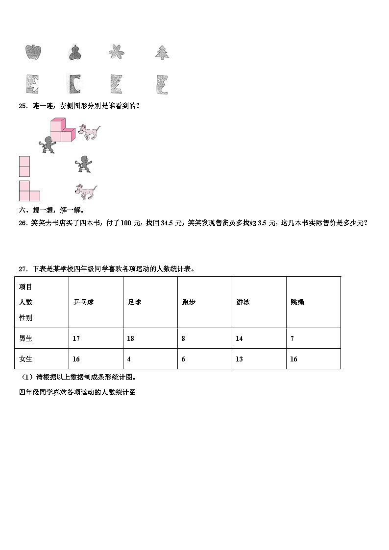 2022-2023学年郊区数学四下期末监测试题含解析第3页
