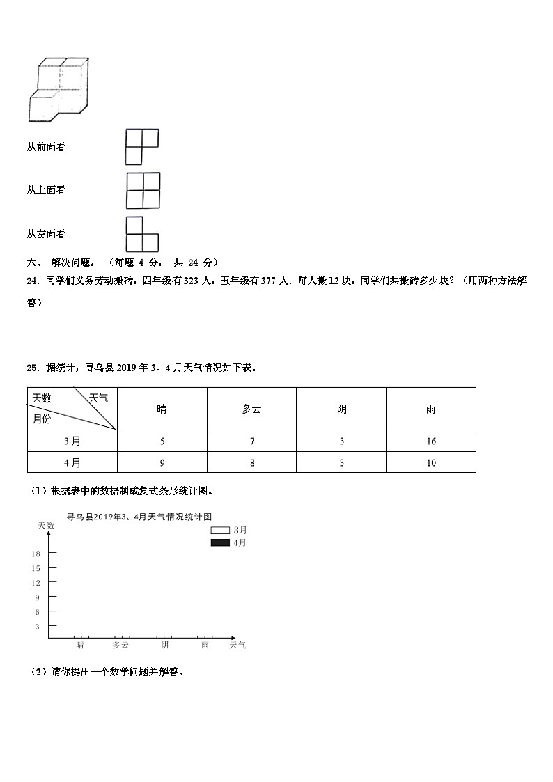 2022-2023学年镇赉县数学四年级第二学期期末质量检测试题含解析03