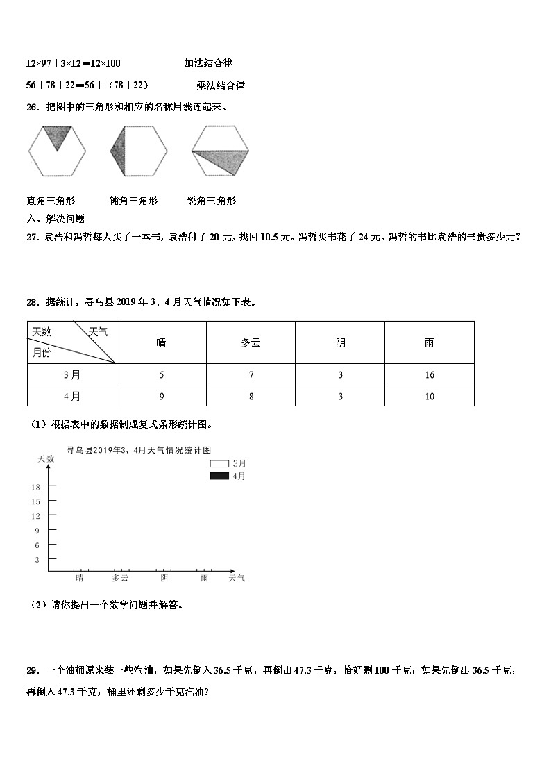 2022-2023学年陕西省渭南市白水县数学四下期末预测试题含解析03