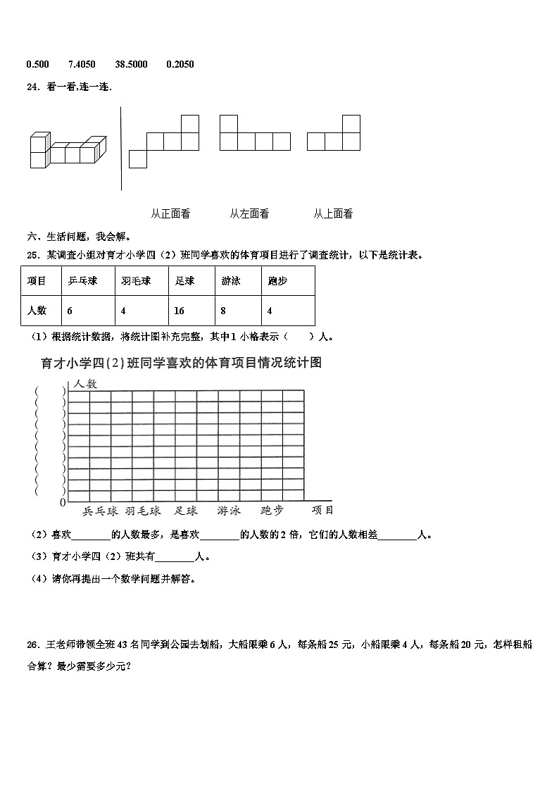 2023届乐平市数学四下期末检测模拟试题含解析第3页