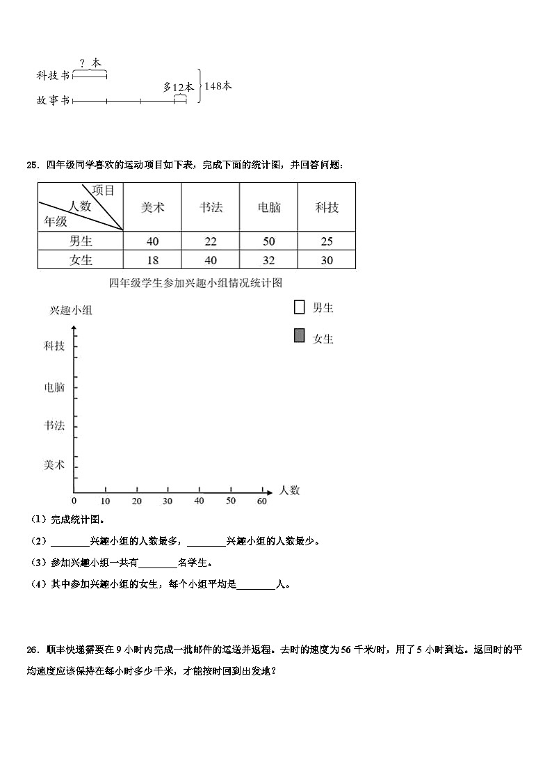2023届京山县四年级数学第二学期期末综合测试模拟试题含解析第3页