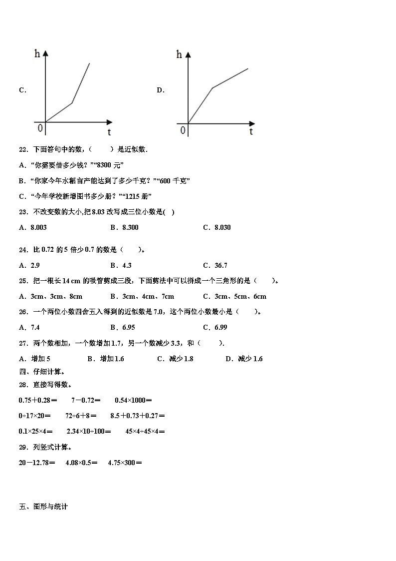 2023届内乡县数学四下期末综合测试模拟试题含解析第3页