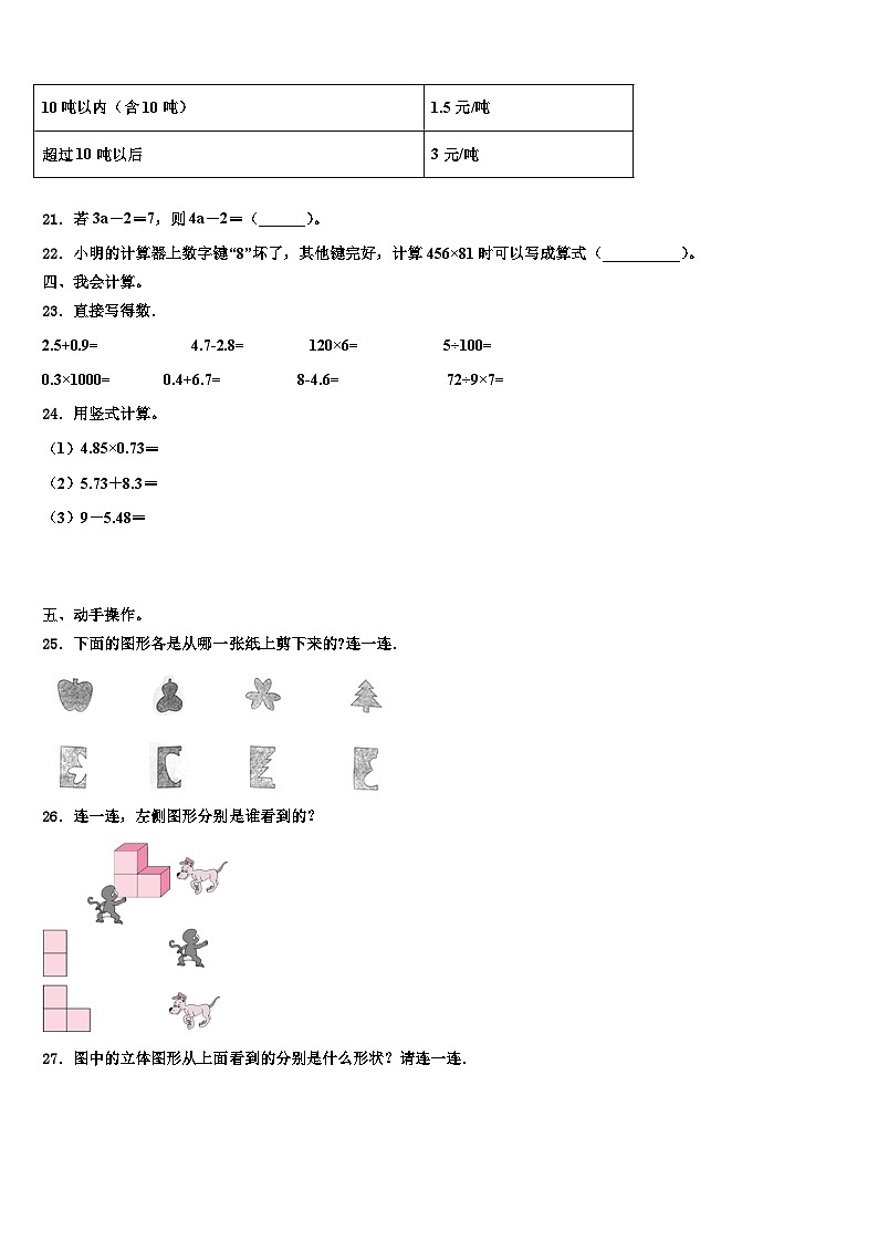 2023届吉林省吉林市蛟河市数学四年级第二学期期末综合测试试题含解析03