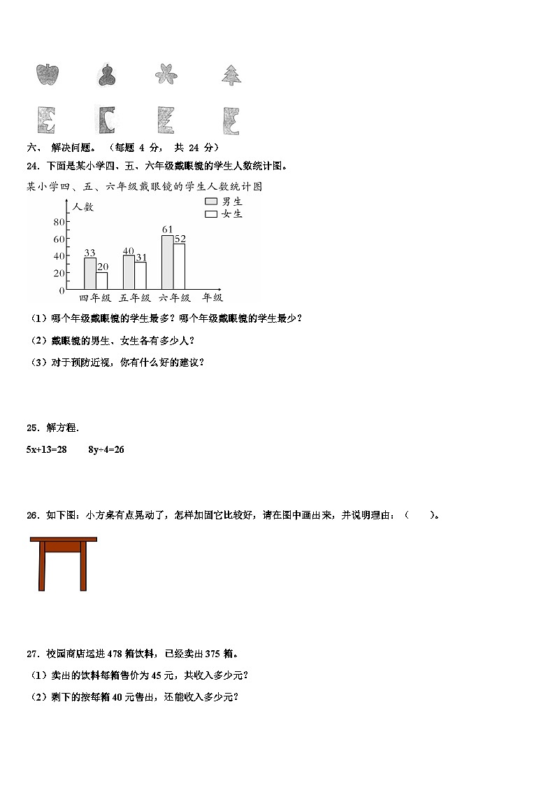 2023届安徽省安庆市岳西县数学四下期末检测试题含解析第3页