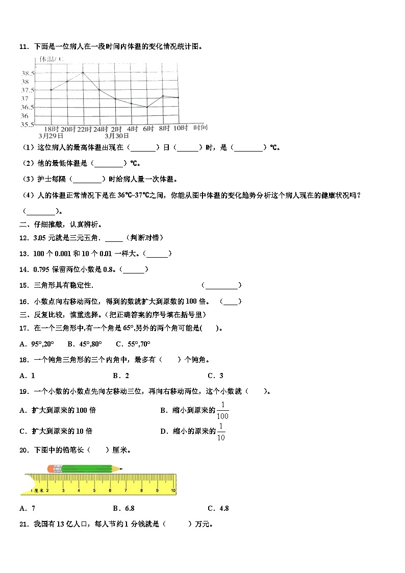 2023届康马县数学四年级第二学期期末质量检测试题含解析第2页