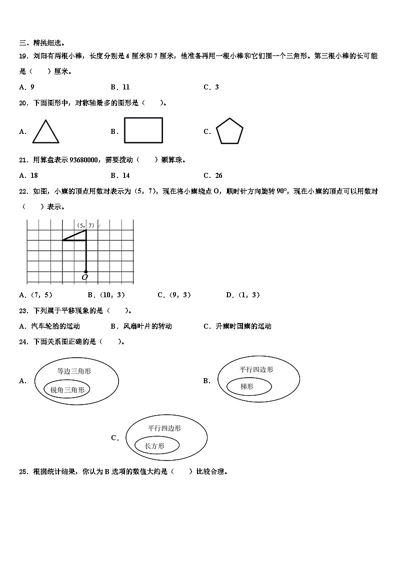 2023届新疆伊犁州数学四下期末教学质量检测试题含解析02