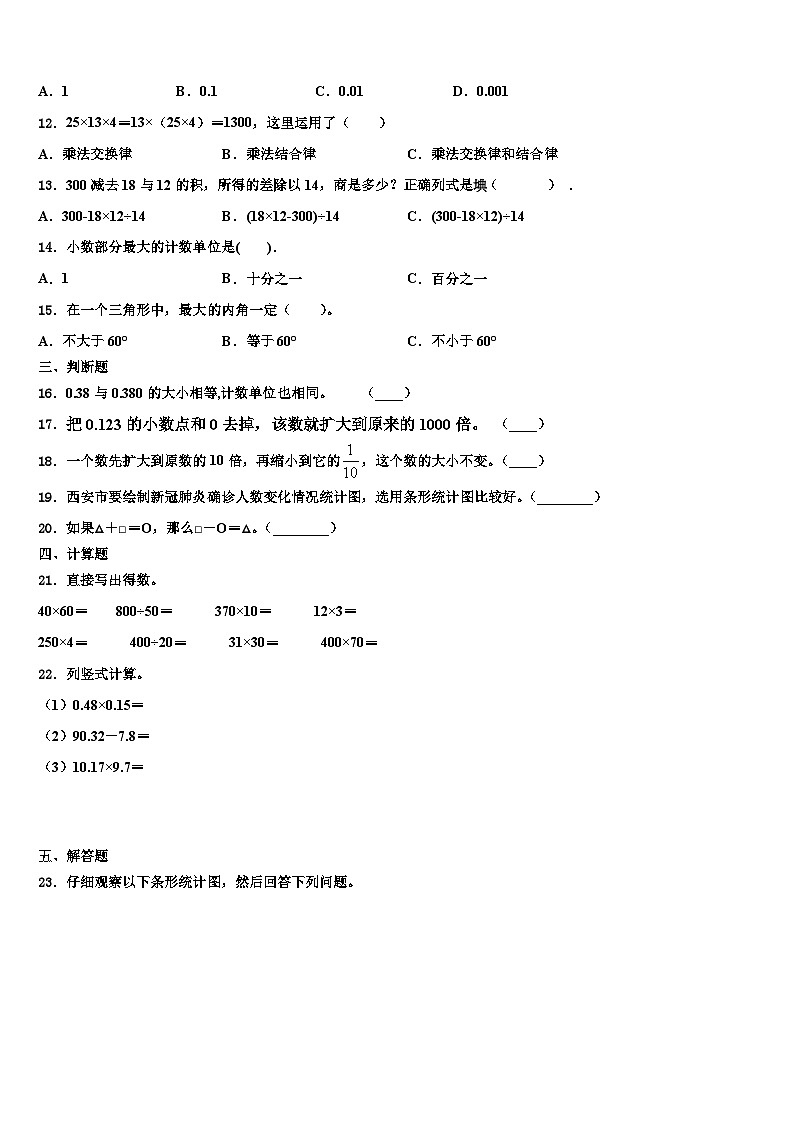 2023届河南省安阳市殷都区数学四年级第二学期期末经典试题含解析02