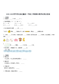 2022-2023学年河北保定蠡县一年级上学期期末数学试卷及答案