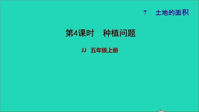 五年级数学上册七土地的面积第4课时种植问题习题课件冀教版第1页