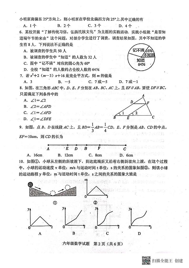 山东省泰安市肥城市2022-2023学年六年级下学期期末考试数学试题02