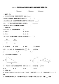 2023年安徽省淮南市潘集区届数学四下期末监测模拟试题含解析