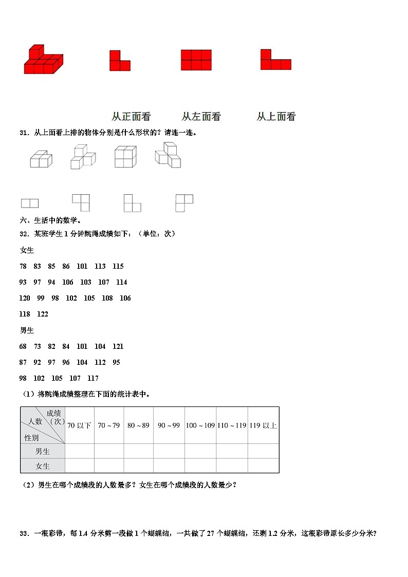 2023年安徽省六安市霍邱县数学四下期末统考模拟试题含解析03