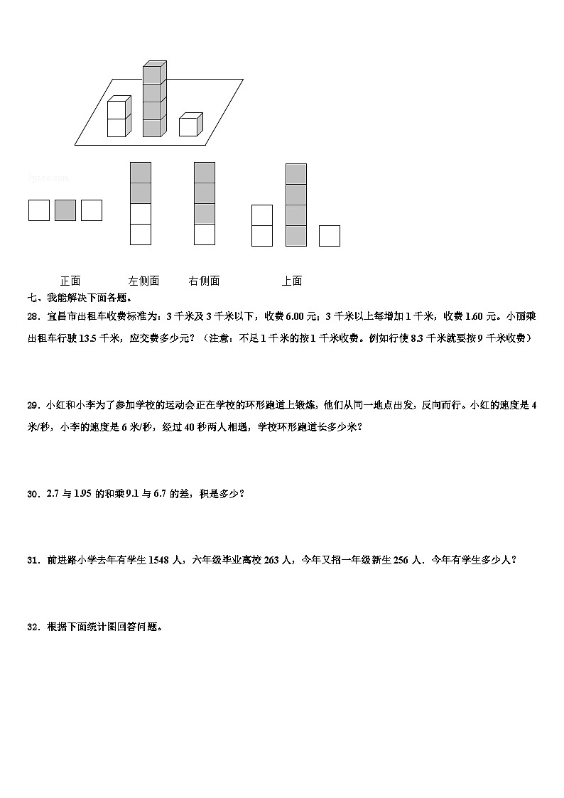 2023年大理白族自治州祥云县数学四年级第二学期期末检测试题含解析03