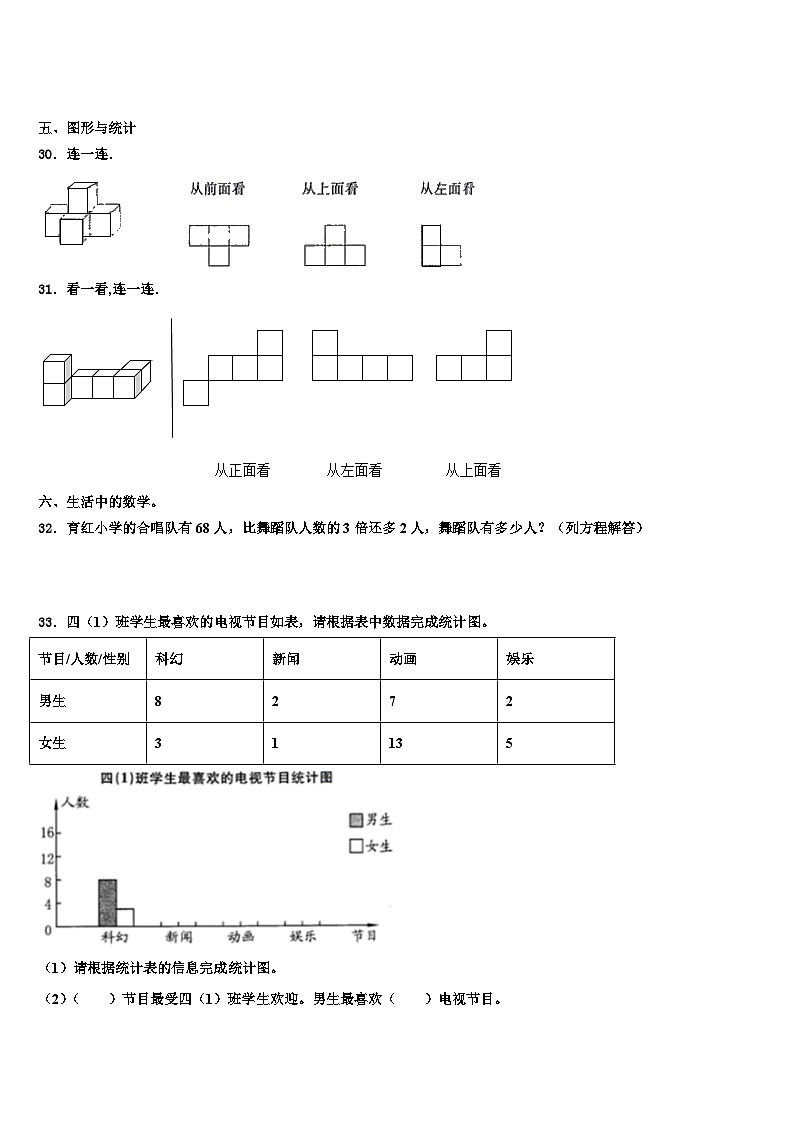 2023年大同市城区数学四年级第二学期期末调研试题含解析03