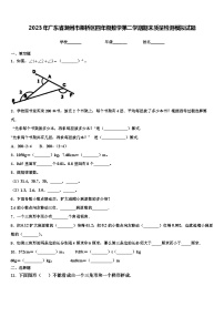 2023年广东省潮州市湘桥区四年级数学第二学期期末质量检测模拟试题含解析