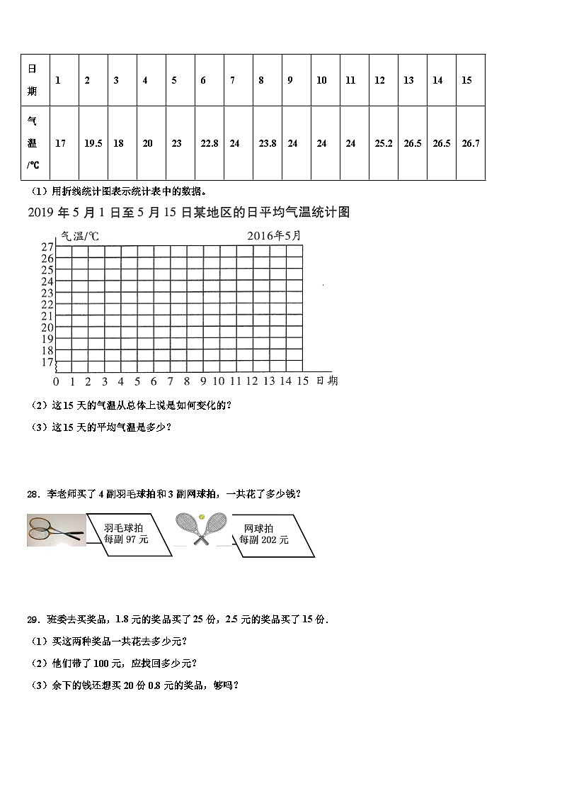 2023年景德镇市珠山区数学四年级第二学期期末调研模拟试题含解析第3页