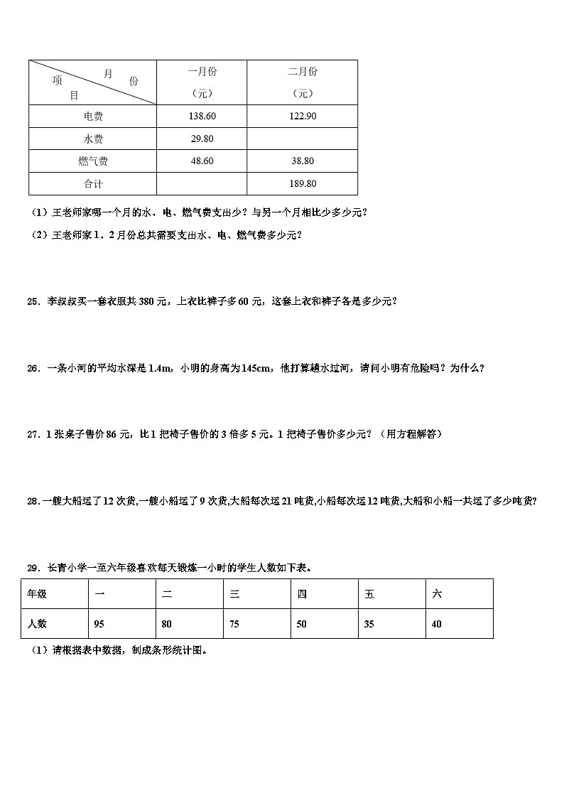 2023年汉源县四年级数学第二学期期末预测试题含解析第3页