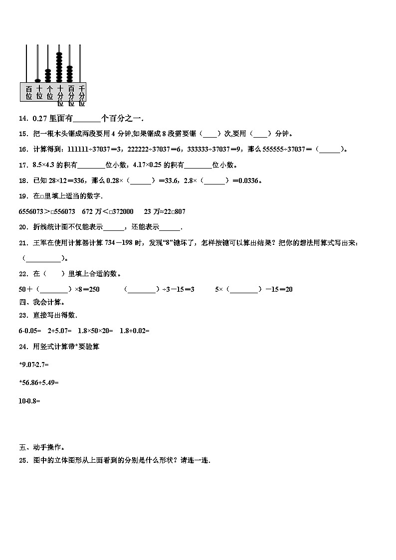 2023年梅州市平远县数学四年级第二学期期末调研模拟试题含解析02