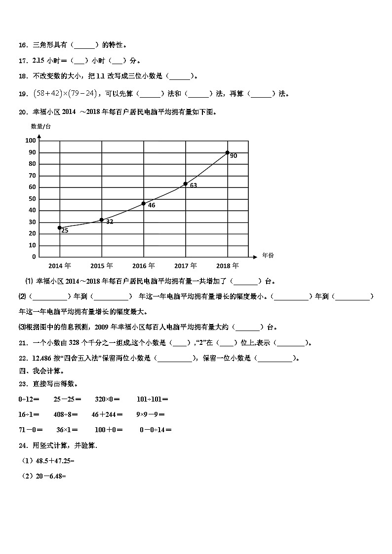 2023年江苏省苏州市相城区数学四下期末调研试题含解析第2页