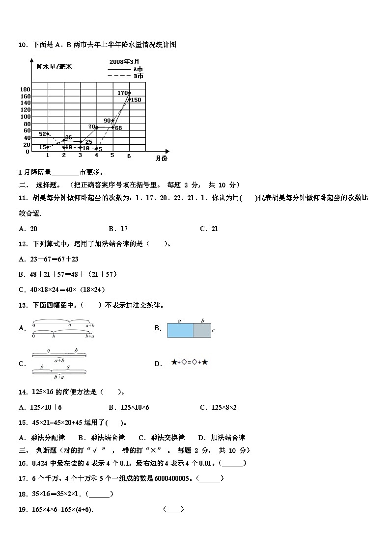 2023年沂水县数学四年级第二学期期末预测试题含解析第2页
