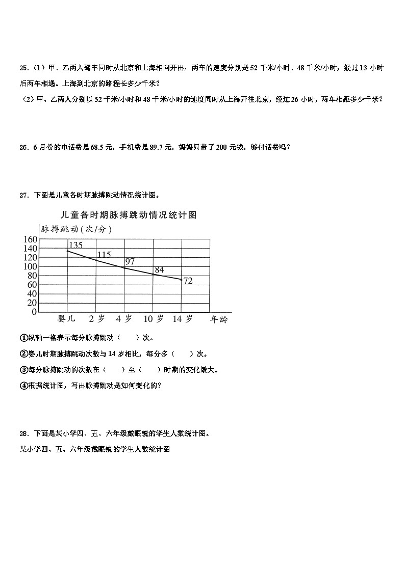 2023年河南南阳内乡县数学四年级第二学期期末联考试题含解析第3页
