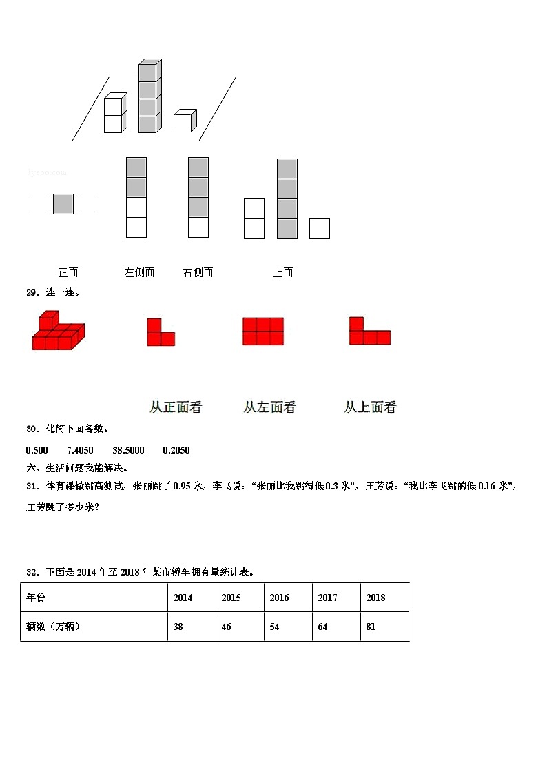 2023年湖南省怀化市沅陵县四年级数学第二学期期末综合测试模拟试题含解析03