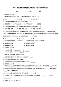 2023年甘肃省陇南地区文县数学四下期末统考模拟试题含解析