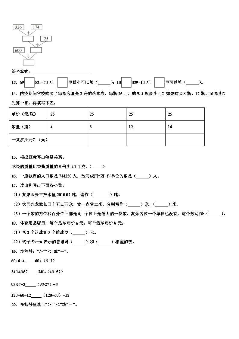 2023年焦作市济源市数学四年级第二学期期末达标测试试题含解析第2页