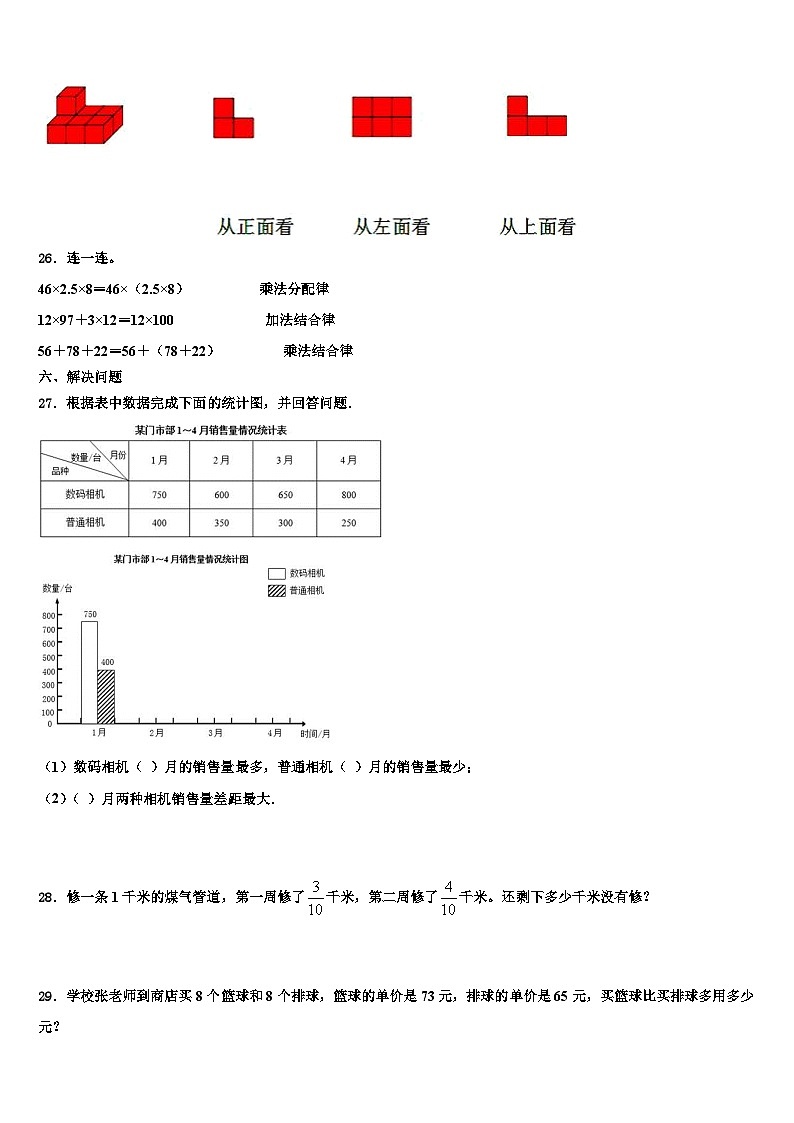 2023年福州市台江区数学四下期末学业质量监测试题含解析03