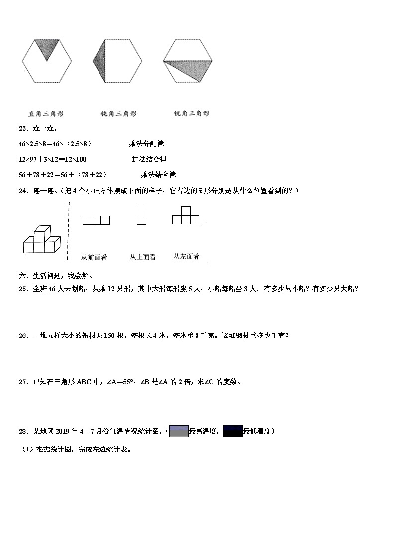 2023年陕西省商洛市山阳县数学四年级第二学期期末考试模拟试题含解析03