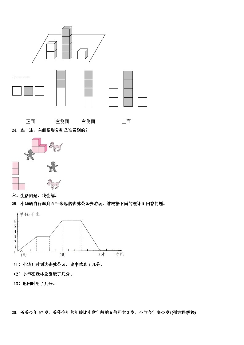 2023年黑龙江省伊春市嘉荫县数学四下期末监测试题含解析第3页