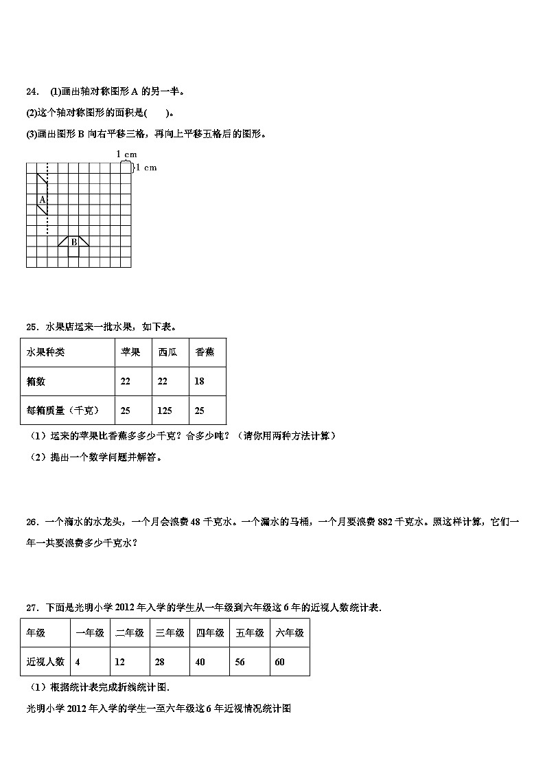 2023年青海省海南藏族自治州兴海县数学四年级第二学期期末达标检测模拟试题含解析第3页
