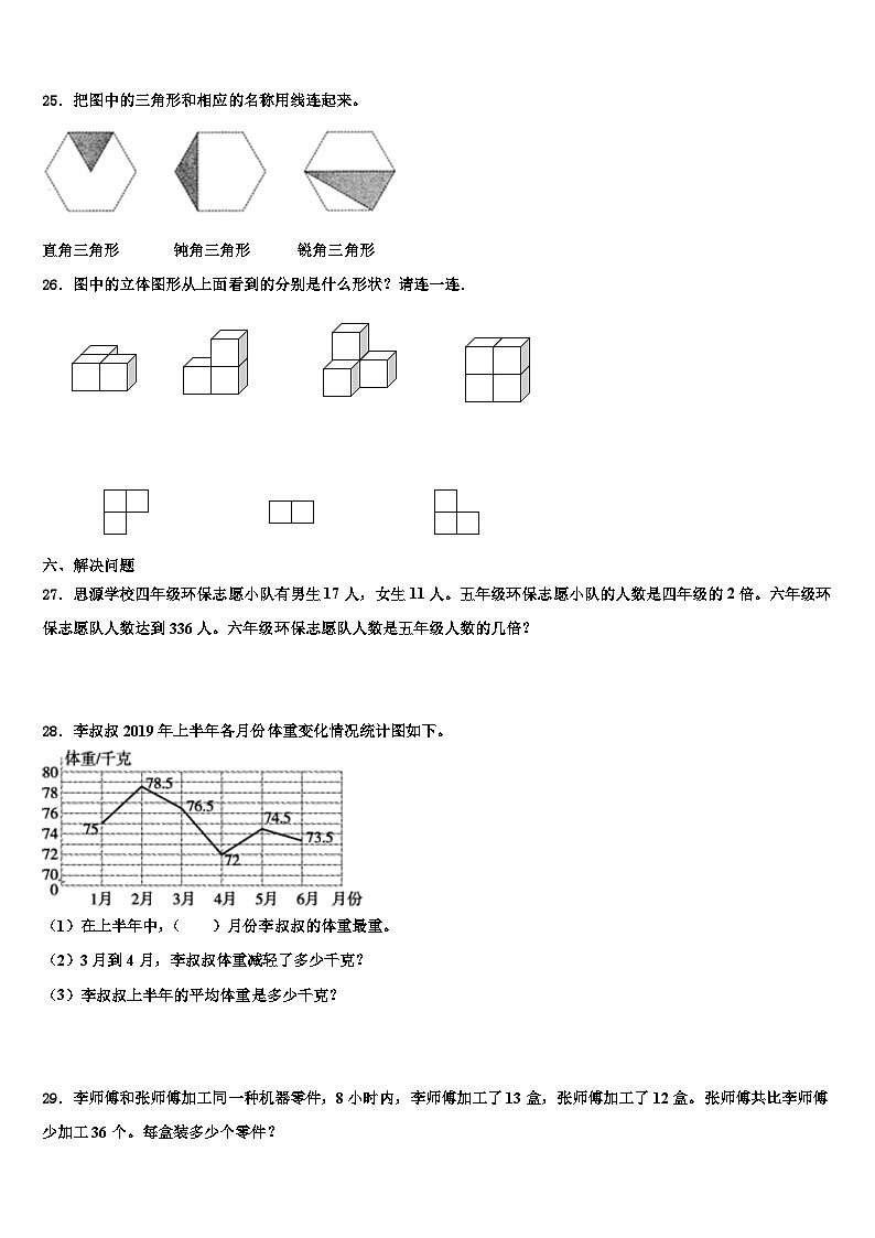 2023年黑龙江省齐齐哈尔市克山县数学四年级第二学期期末考试试题含解析03