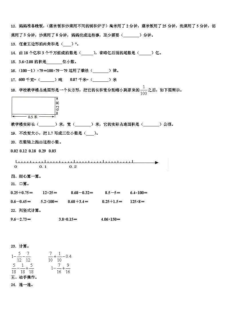 云南省临沧地区沧源佤族自治县2023年数学四下期末复习检测试题含解析02
